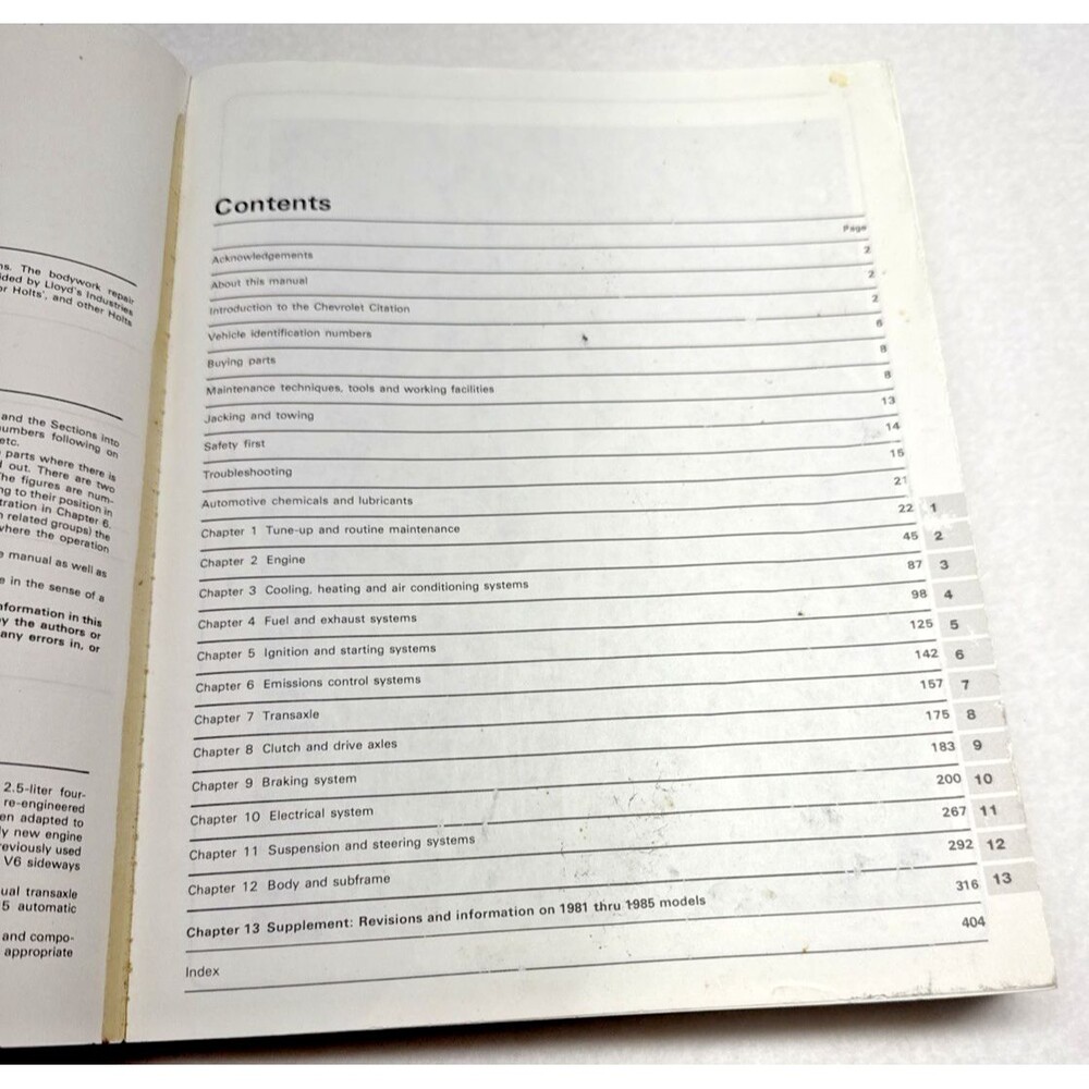Haynes Chevrolet Citation Repair Manual 550 1980-1985 All Models 2.5L 2.8L - Picture 3 of 7